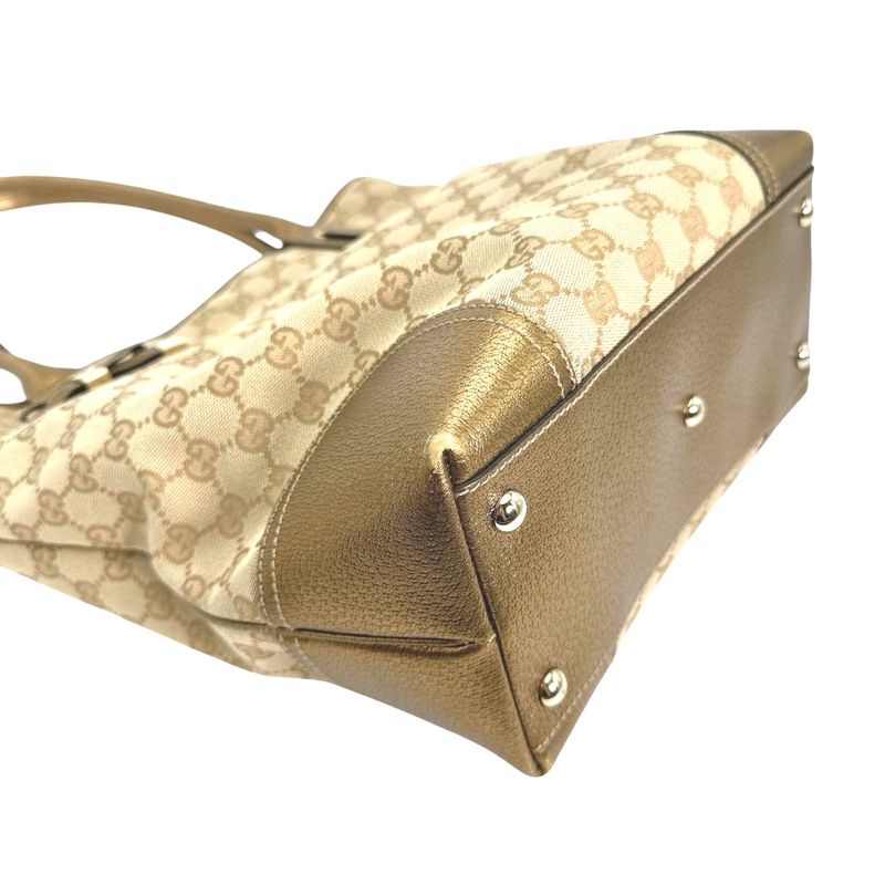 Gucci 181779 Handbag Canvas Tote Bag Gucci Beige