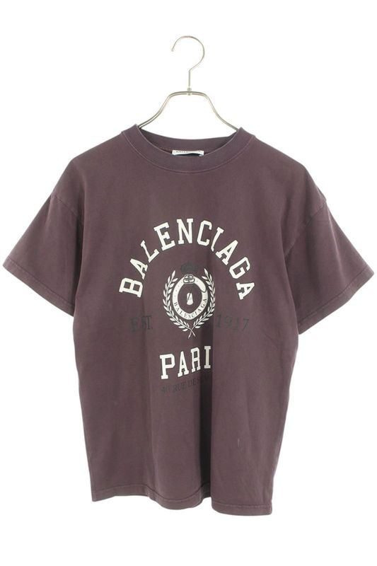 Balenciaga 612965 Tmv98 College Logo Medium Fit T-shirt Women's XXS