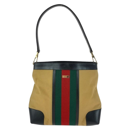 Gucci Sherry Line Beige Red Green Silver Hardware Canvas 001 4231 Shoulder Bag