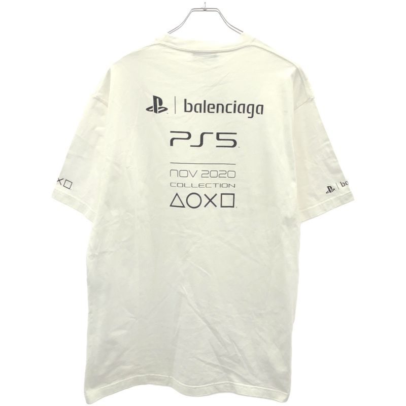 Balenciaga Playstation Ps5 Print Oversize D T-Shirt 651795 Tkvf3 White XXS