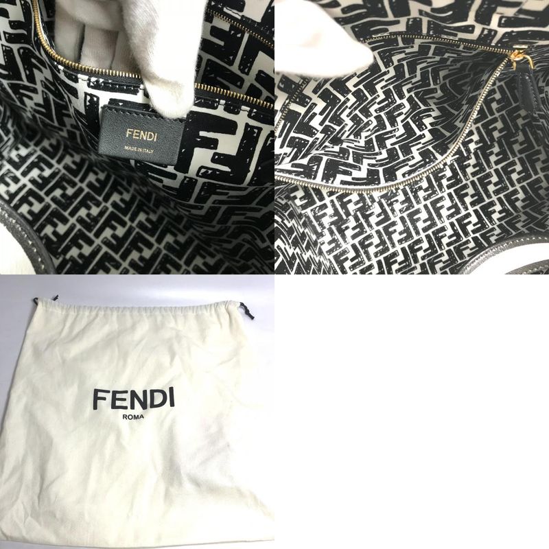 Fendi Tote Shopper Bag 8bh357 Coated Canvas White