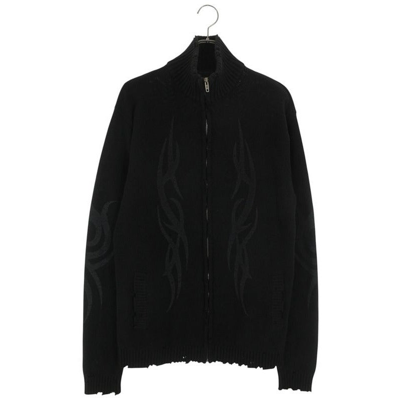 Balenciaga Y2K Zip Up Cardigan Tribal Damage