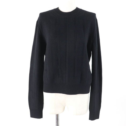 Hermes 20AW 100% Wool H Motif Long Sleeve Knit Top Black 38 Made In Italy