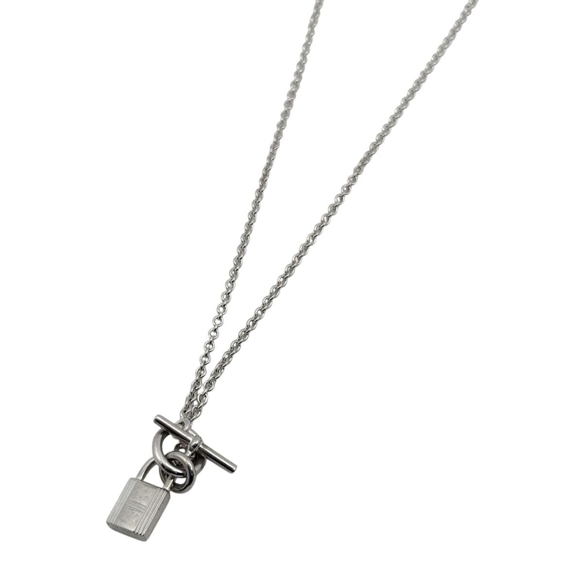 Hermes Kelly Cadena Necklace Pendant Silver