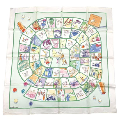Hermes Carre 90 le Jeu Des Petits Bonheurs Little Happiness Game Scarf Silk — view 2