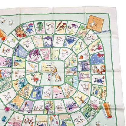 Hermes Carre 90 le Jeu Des Petits Bonheurs Little Happiness Game Scarf Silk — view 4