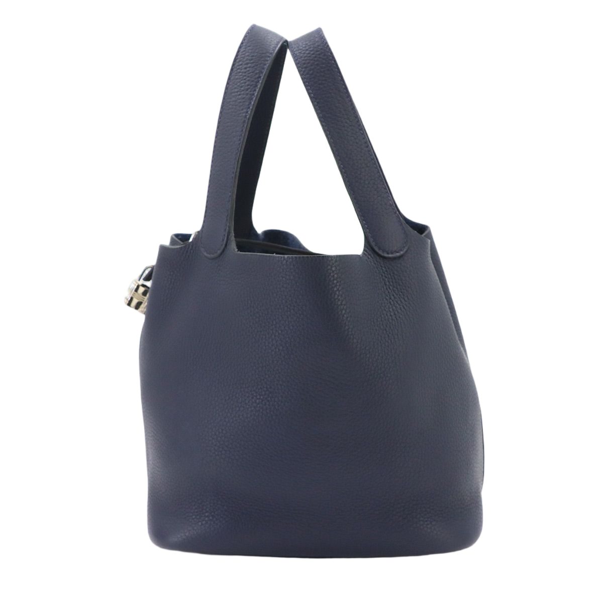 Hermes Picotin Lock 22 Hand Bag Taurillon Clemence Bleu Nuit MM