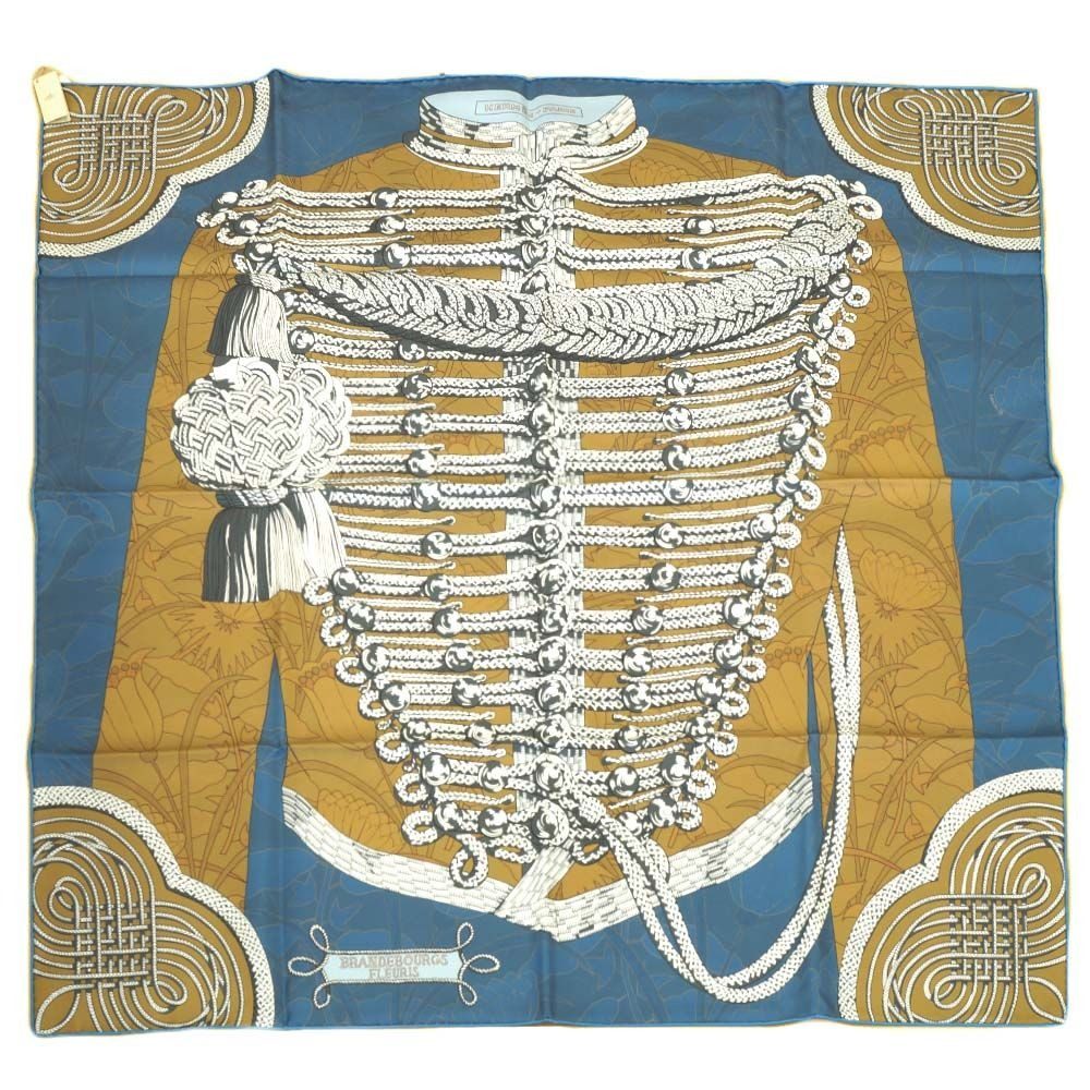 Hermes Carre 90 Double Face Brandebourgs Fleuris Brandenburg Ornament Scarf