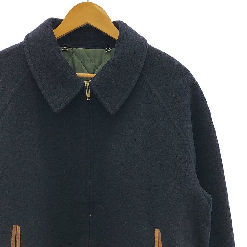 Gucci | 80s Vintage Wool Elbow Patch Zip Up Jacket | 50 | Navy | Men's