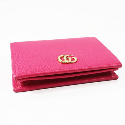Gucci 456126 GG Marmont Leather Mini Wallet/bifold Wallet Shocking Pink Gold