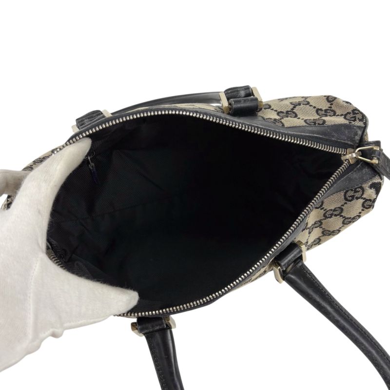 Gucci GG Canvas Mini Boston Bag Handbag GG Pattern Navy Dark Blue