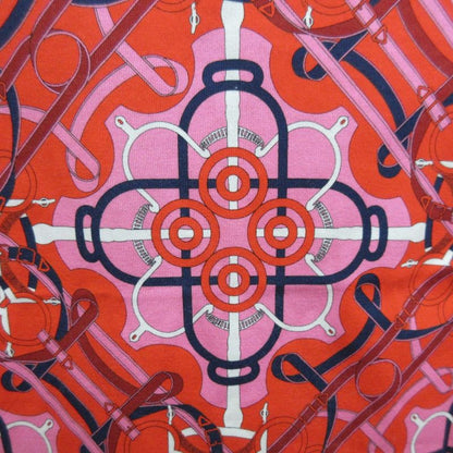 Hermes Geometric Pattern Short Sleeve T-Shirt Red Size 40 Pink Ladies Used