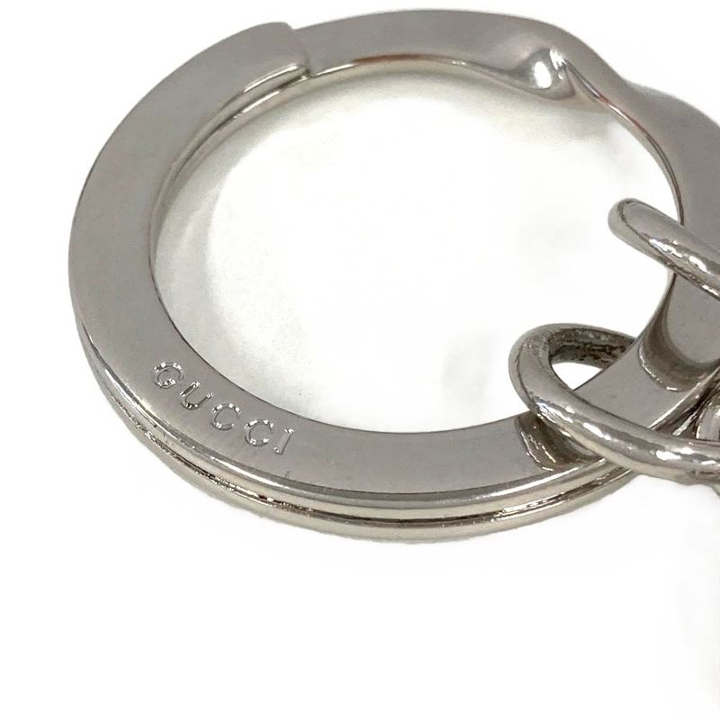 Gucci Key Ring GG Metal Silver Keychain Key Chain Unisex