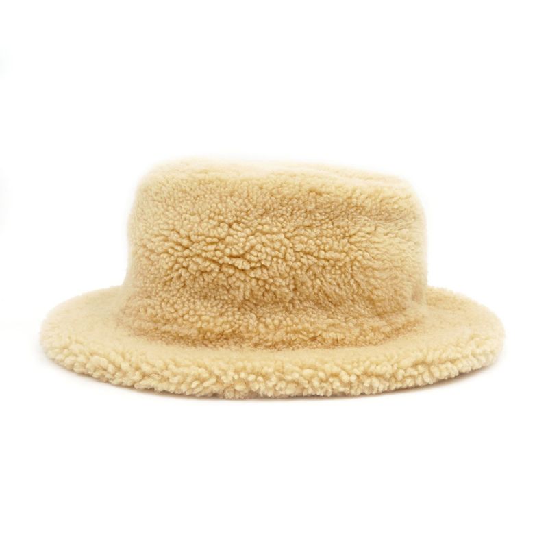 Hermes Forbe Mouton Bucket Hat Beige Size 58 Accessory Ladies Women