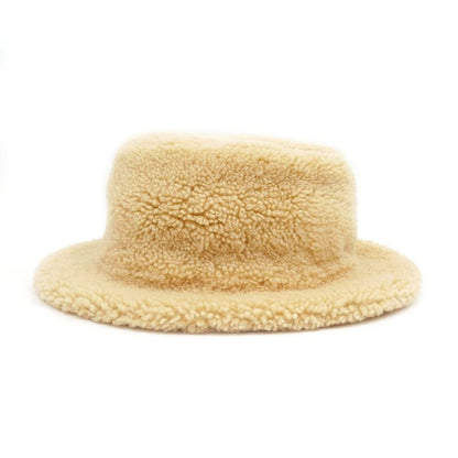 Hermes Forbe Mouton Bucket Hat Beige Size 58 Accessory Ladies Women