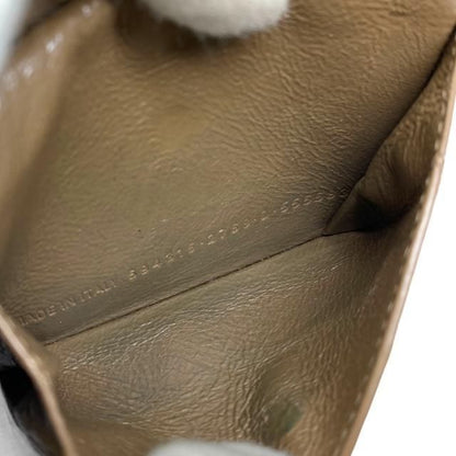 Balenciaga 594315 Wallet Fold Wallet Compact Wallet Logo Leather Beige