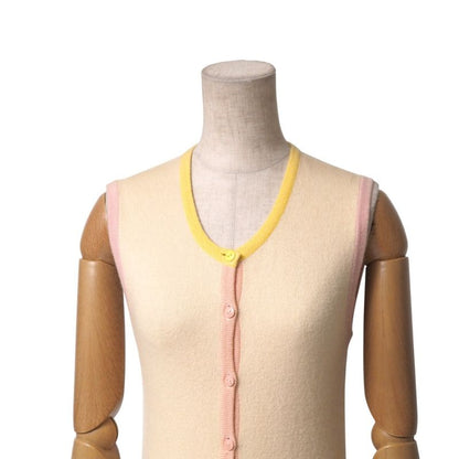 Chanel Vintage Knit Size 38 98C 90S All Cashmere Sleeveless Cardigan