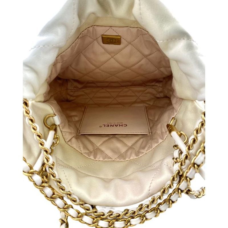 Chanel22 Mini Chanel 22 Mini As3980 Ecru & Gold Shoulder Bag 2way Gold Hardware