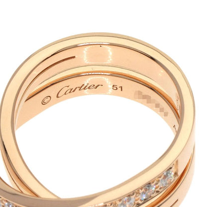 Cartier Etancel De Cartier Diamond #51 Ring 18K Pink Gold Ladies