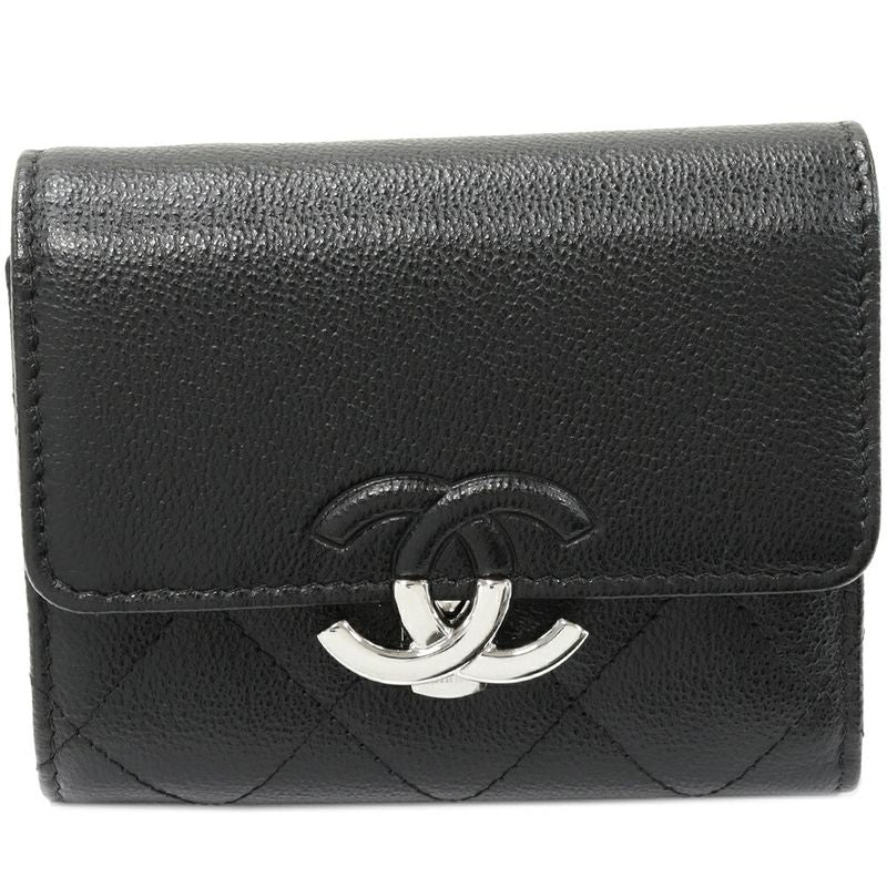Chanel Trifold Wallet With Coin Purse Coco Mark Small Flap Wallet In Soft