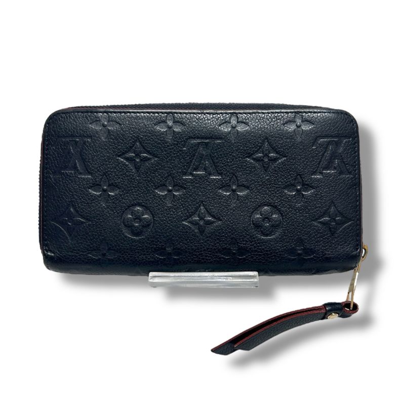 Louis Vuitton Empreinte Leather Zippy Wallet Navy Embossed Monogram Pattern