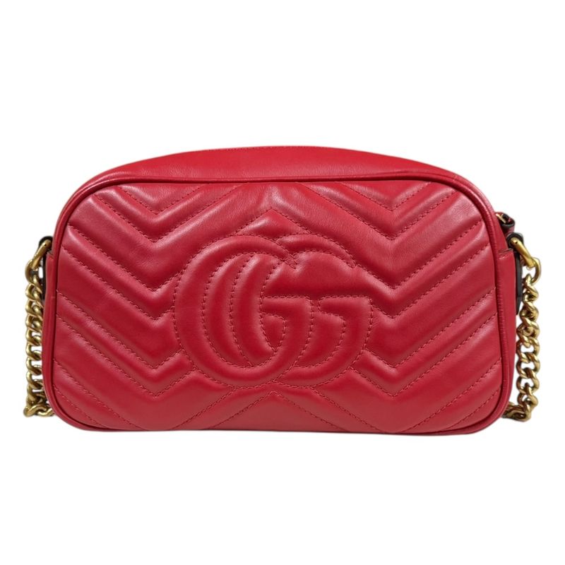 Gucci GG Marmont Shoulder Bag Leather 447632 Red Ladies Gucci  Gucci