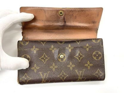 Louis Vuitton Monogram Pochette Portmonnais Cles Di Long Wallet M61725 Brown