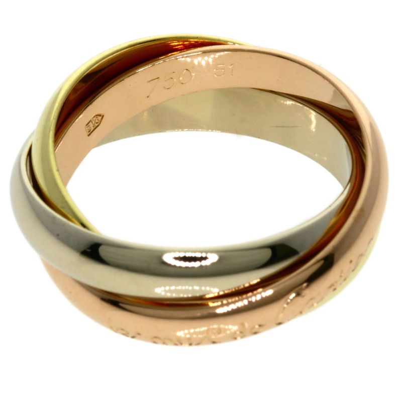 Cartier Trinity #51 Ring 18K Yellow Gold 18K White Gold 18K Pink Gold Ladies