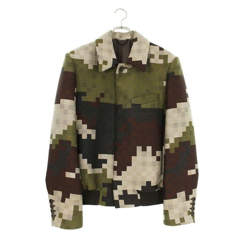 Louis Vuitton Rm241 HIS Hqj67 W Silk Blend Tailored Damier Blouson Men 48