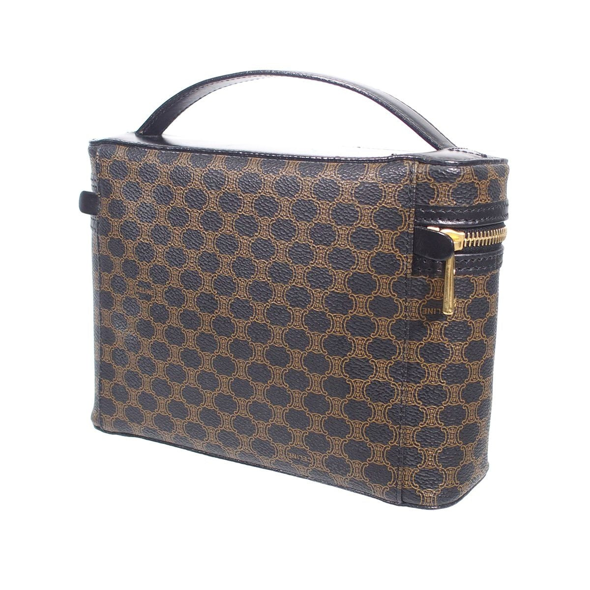 Celine Macadam Vanity Bag Black Brown Handbag — view 2
