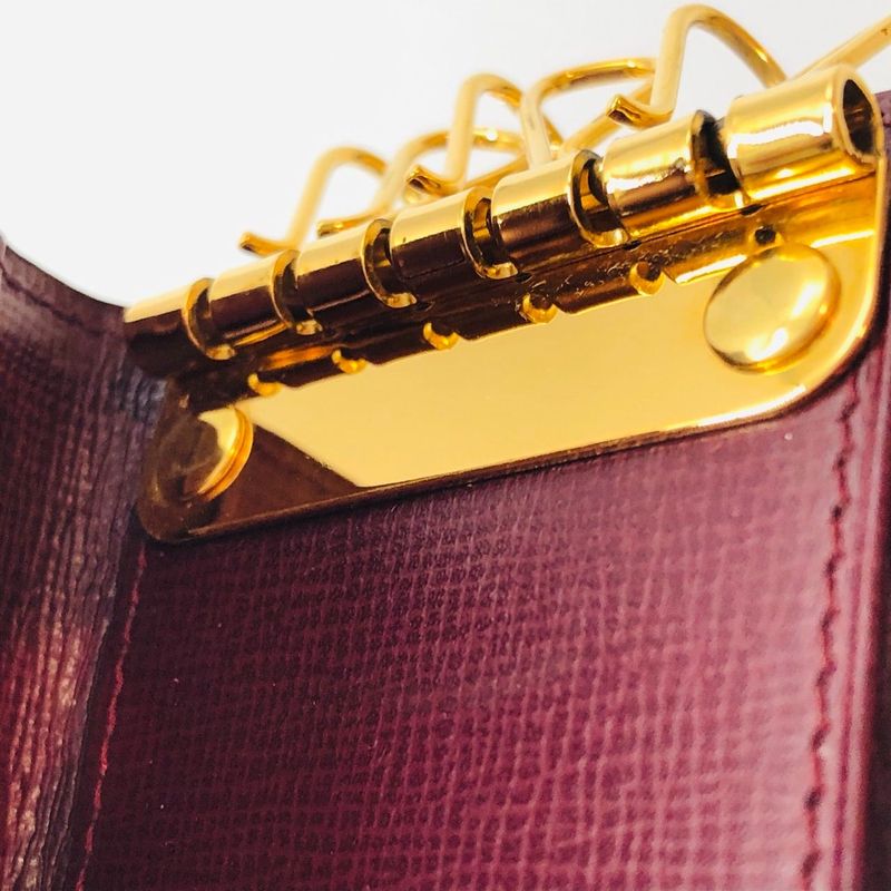 Cartier Key Case 6 Bridges L3000156 Must Line Leather Red Hardware Gold