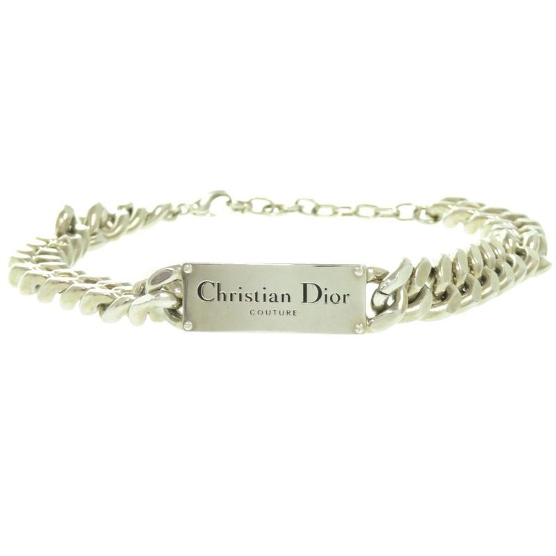 Christian Dior Chain Link Signature Plate N1971 Hommt d000 Silver Necklace 1245