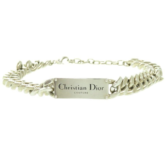 Christian Dior Chain Link Signature Plate N1971 Hommt d000 Silver Necklace 1245