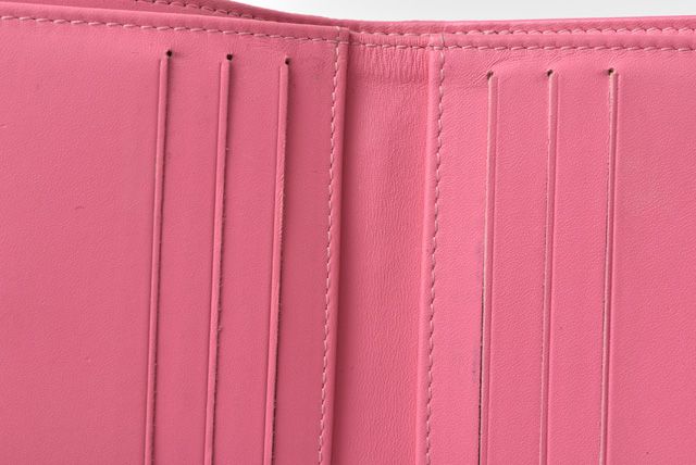 Chanel Foldover Wallet With Bi-colored Buttons In Caviar Skin Rose Purple