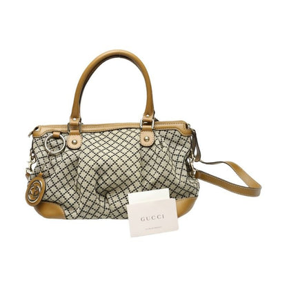 Gucci 2-way Shoulder Bag Diamante Tote Beige And Brown
