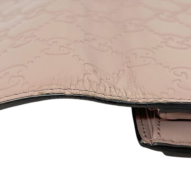 Gucci Bifold Long Wallet Pink Beige Striped 388679 Wallet Leather