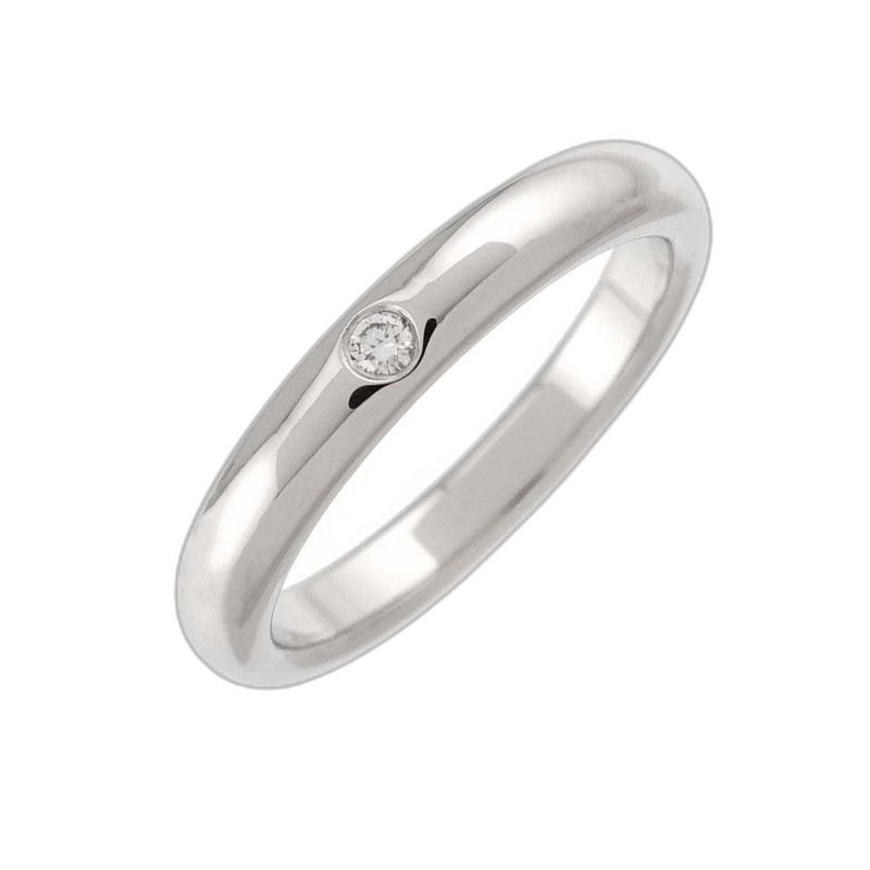 Tiffany & Co Stacking Band Ring Diamond Pt Platinum