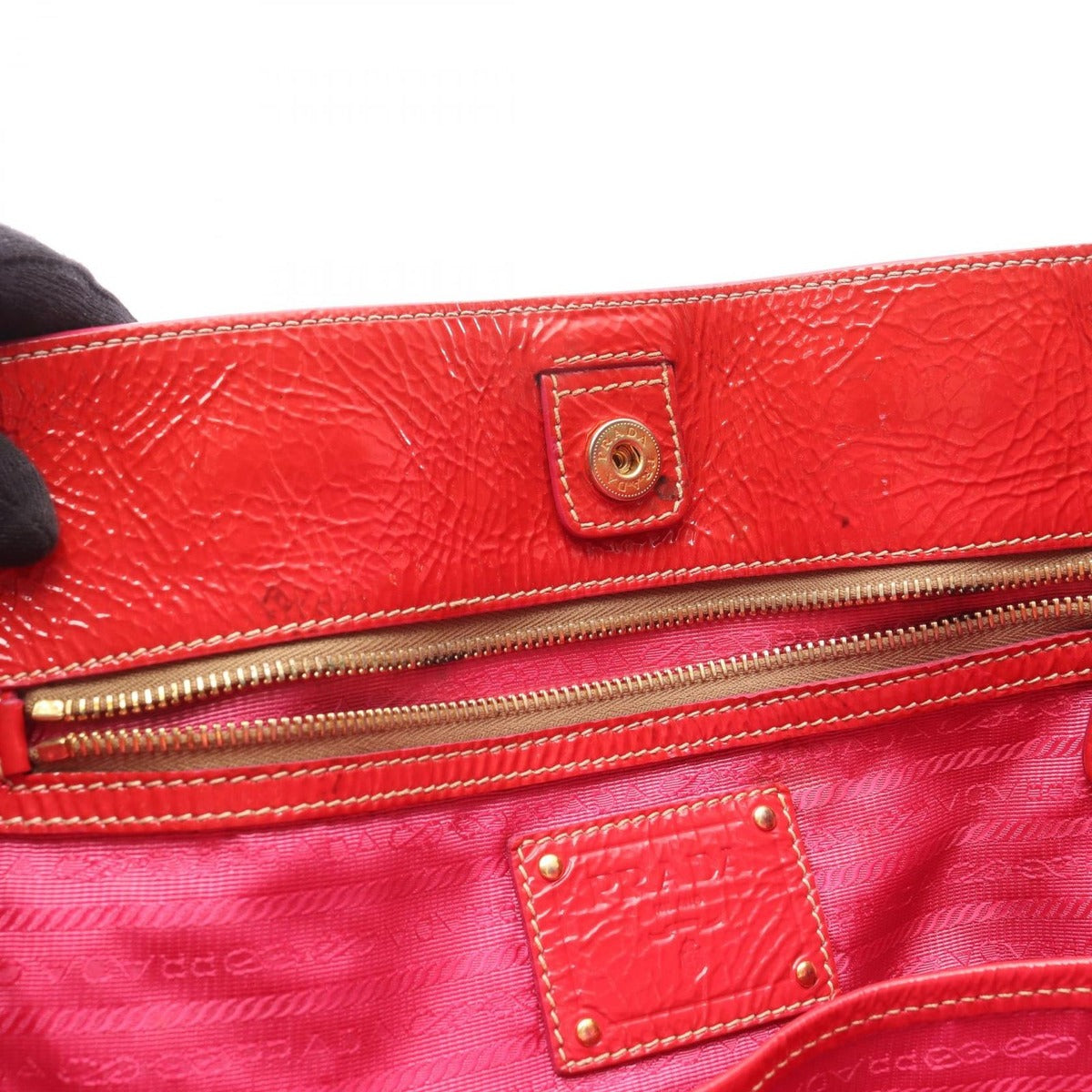 Prada Tote Red Patent Leather 2-Way — view 14