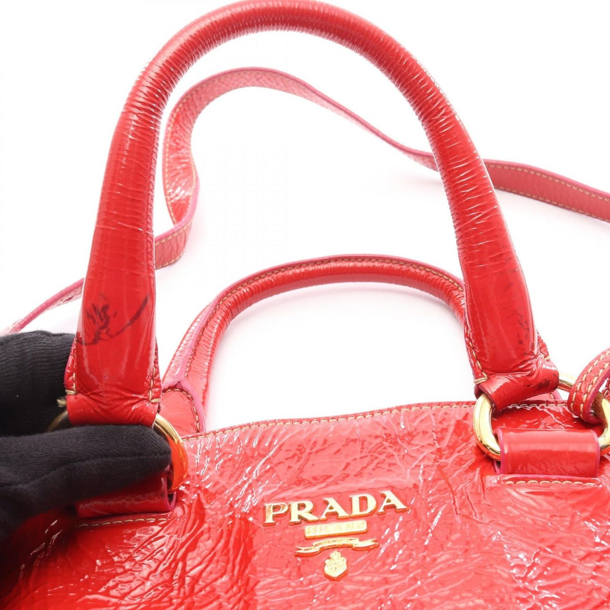 Prada Tote Red Patent Leather 2-Way — view 10