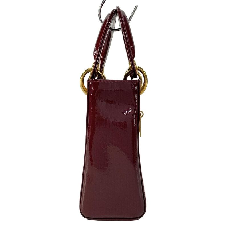 Dior/christian Dior Handbag Lady Dior Mini Bag/trotter Bordeaux Gold Hardware