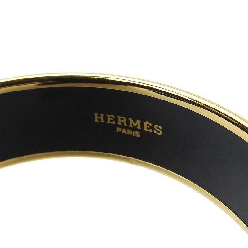 Hermes Emile Bangle Bracelet Accessory Jewelry Small Item Cloisonne Plated GP
