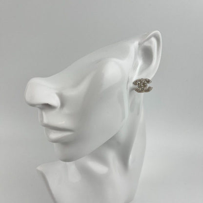 Chanel Coco Mark Accessories Earrings Silver A11V Vintage Ladies