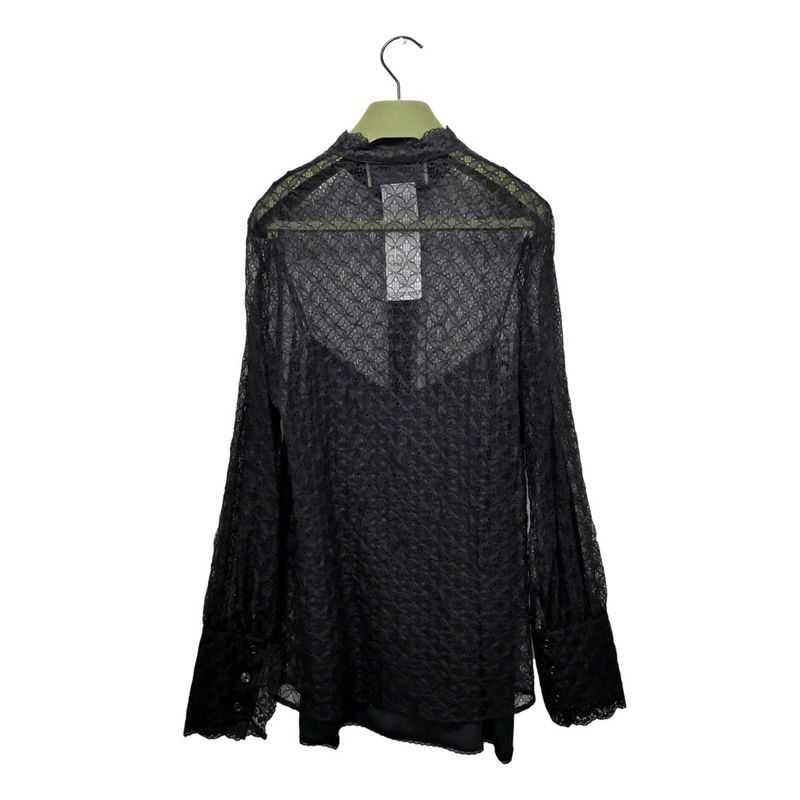 Gucci See Through Shirt With Inner Size 38 Black 717104 Long Sleeve