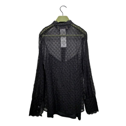 Gucci See Through Shirt With Inner Size 38 Black 717104 Long Sleeve