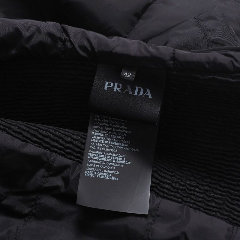 Prada Down Jacket Size 42 Triangle Logo Triangle Logo Plate Outerwear Nylon
