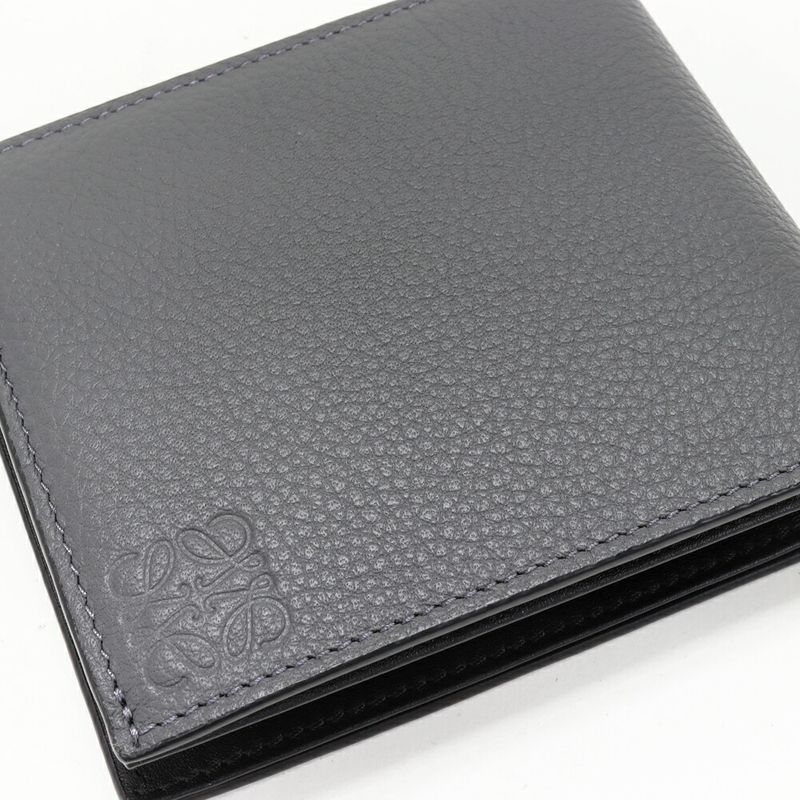 Loewe Bi-fold Coin Wallet With Coin Purse Soft Grain Calf Grey And Black