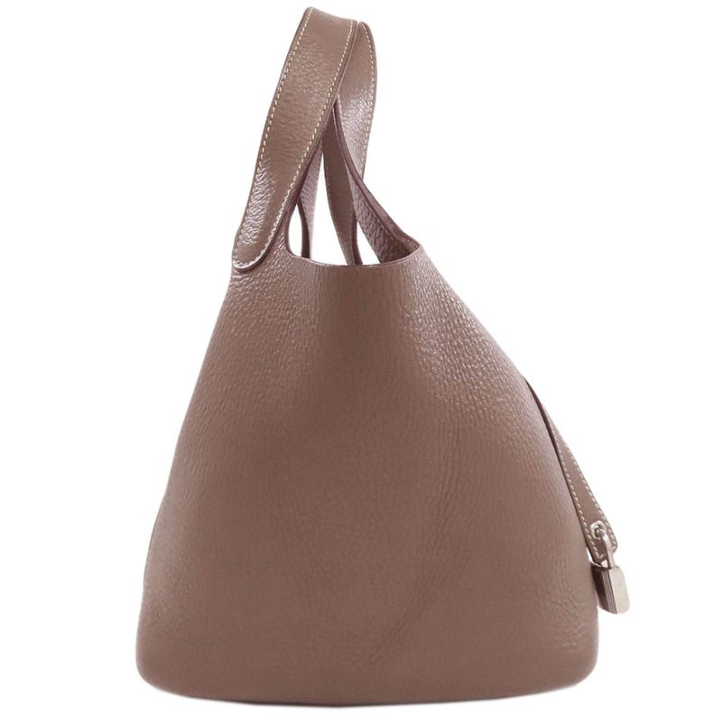 Hermes Picotin Lock PM Etape Silver Hardware Handbag Taurillon Women