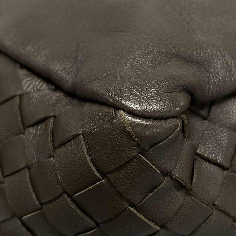 Bottega Veneta Intrecciato Dark Brown Leather Handbag