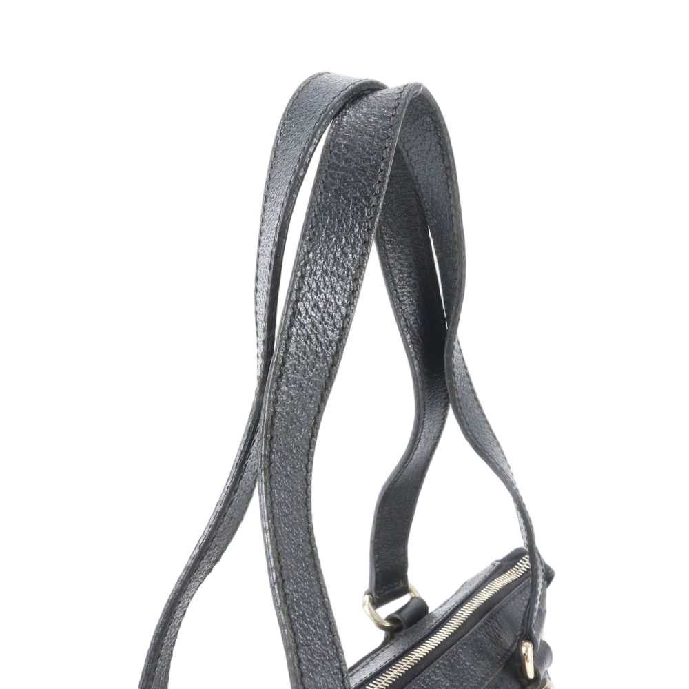 Gucci GG Canvas Leather Handbag Tote Black — view 2