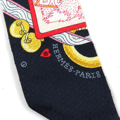 Hermes Pique DAME DE Coeur Queen Of Hearts 100% Silk With Tulle Rhinestones